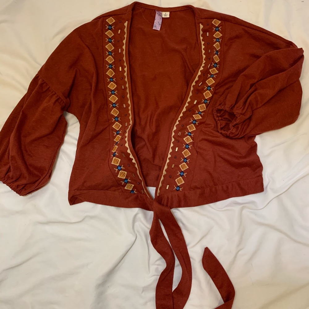 Francesca’s BOHO Red Tie Crop